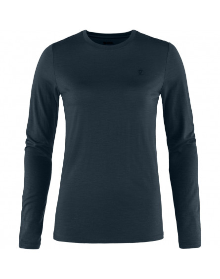 T-shirt Femme Abisko Wool LS Manches Longues Mérinos 555/Dark Navy FJÄLLRÄVEN