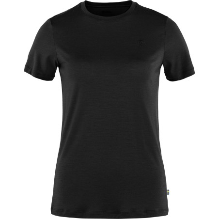 T-Shirt Mérinos Femme Abisko Wool 550/Black FJÄLLRÄVEN