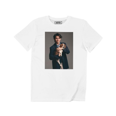 T-shirt Johnny Depp Dog - Tee-shirt Photo Célébrité Chien GRAFITEE
