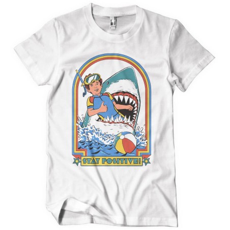 T-shirt Stay Positive BLANC