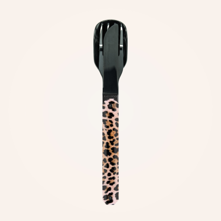 Couverts Akinod Droits 12h34 Léopard Noir