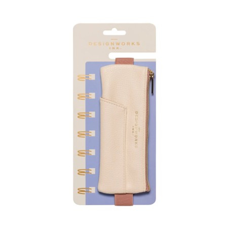 Trousse pour Carnet Vegan Leather Pen Pouch - Cream et Taupe DESIGNWORKS INK