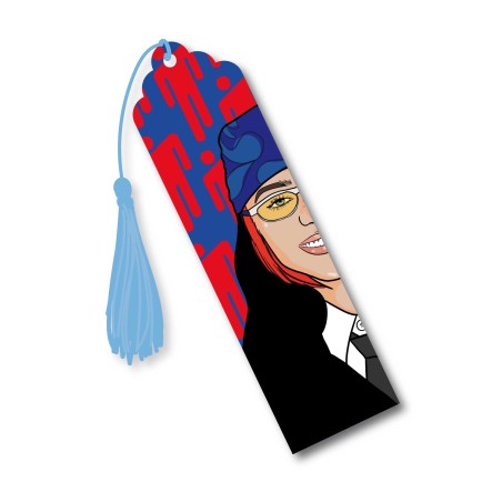 Marque-page Billie Eilish Not Hard But Soft avec pompon bleu