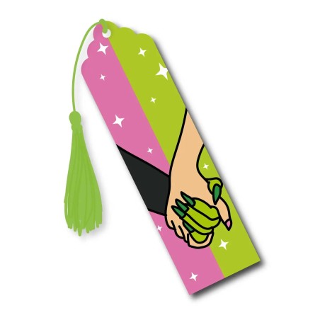 Marque Page Sorcière Rose/Vert