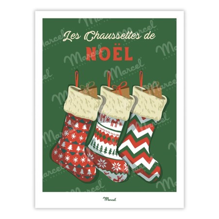 AFFICHE 30X40 - TRAVEL COLOR - LES CHAUSSETTES DE NOEL