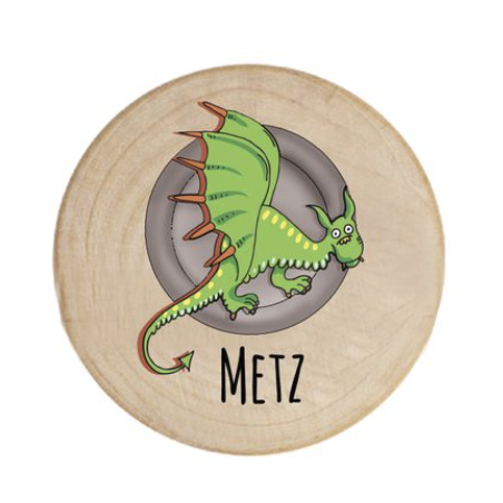 MAGNET BOIS ROND OUVRE BOUTEILLE GRAOULLY METZ