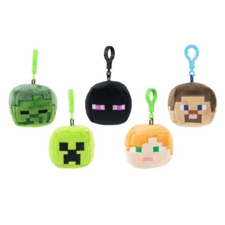 MINECRAFT -Bag Clip Tête Peluche - 7cm BARRADO