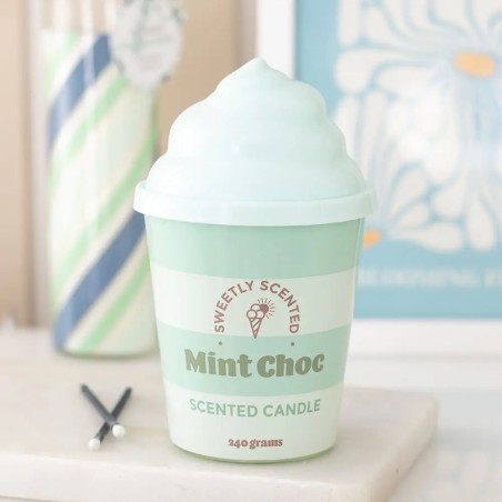 Bougie parfumée à la glace menthe chocolat