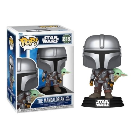 MANDALORIAN & GROGU - POP Star Wars N° 818 - Mandalorian Avec Grogu FUNKO