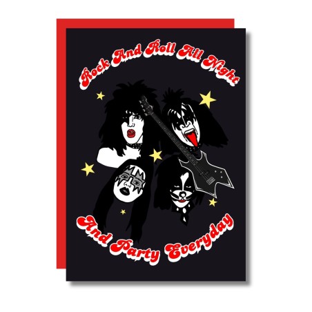 Carte de groupe « Rock And Roll All Day » ? Joyeux anniversaire